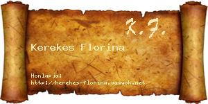 Kerekes Florina névjegykártya